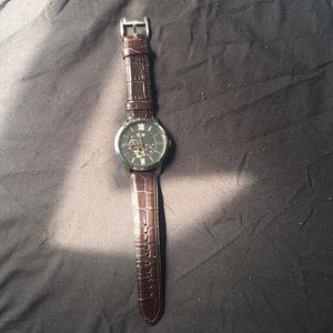 Leather fossil watch
